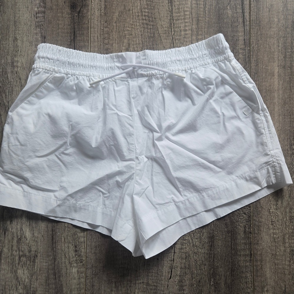 Athleta Girl White Smocked Waist Cotton Shorts Girls Size XXLDrawstring Pocket